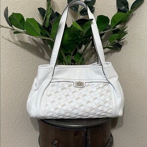 B. Makowsky leather woven shoulder bag